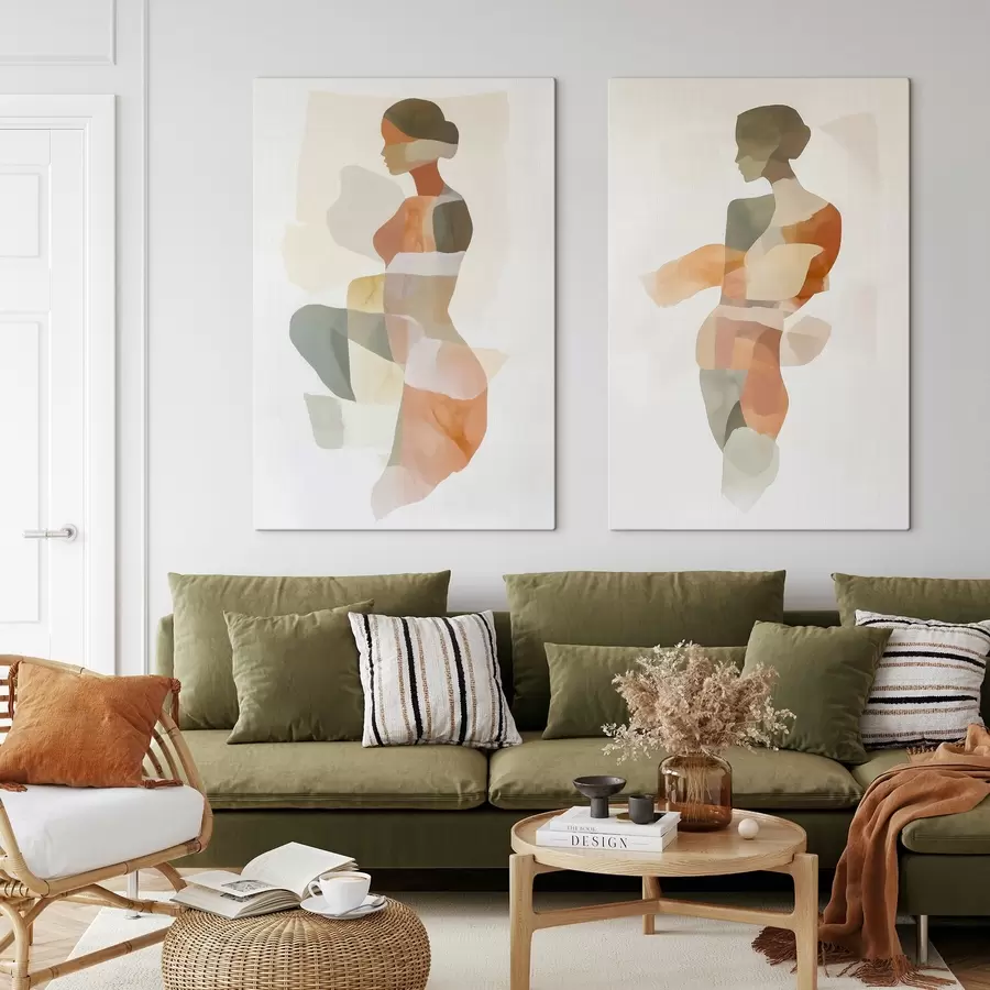 murales Siluetas femeninas abstractas m00788