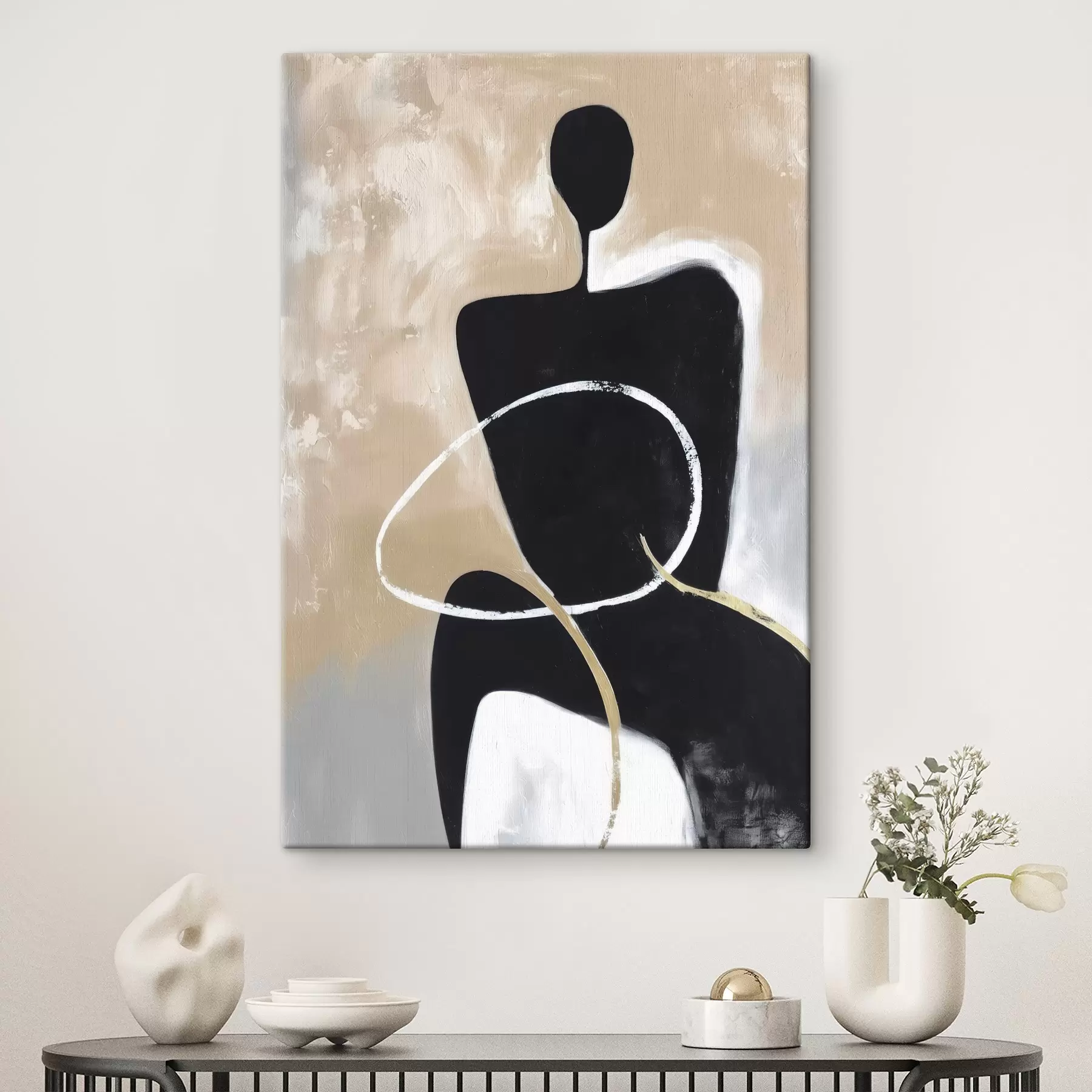 wall murals Abstract silhouette with minimalist forms s45984