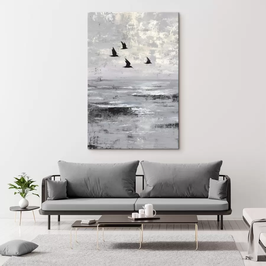 wall murals Abstract landscape with birds s45988