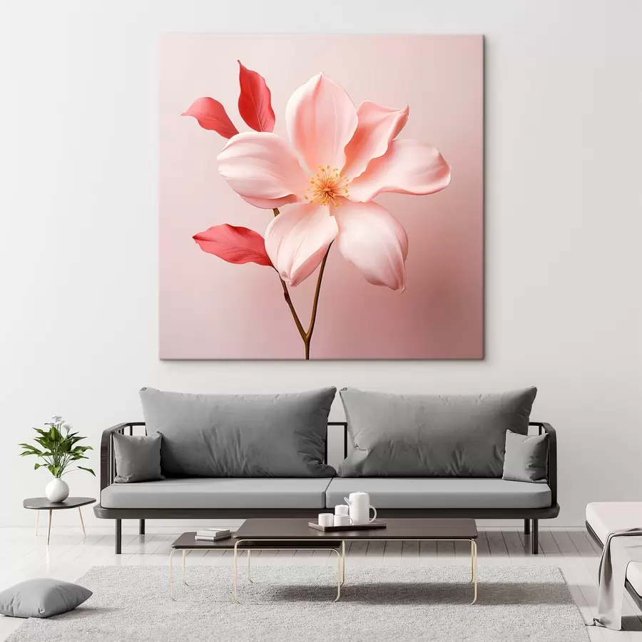 murales Magnolia rosa en estilo minimalista s45735