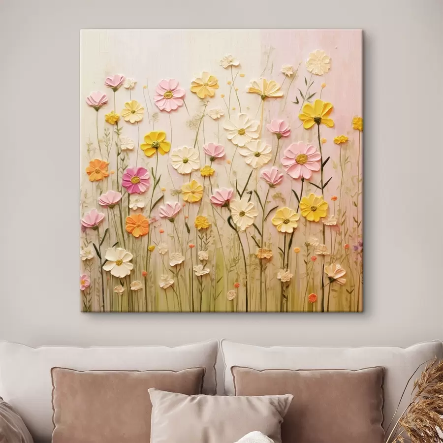 wall murals Flower field in oil painting style s45739