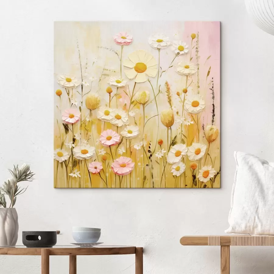 wall murals Meadow flowers in oil painting style s45741