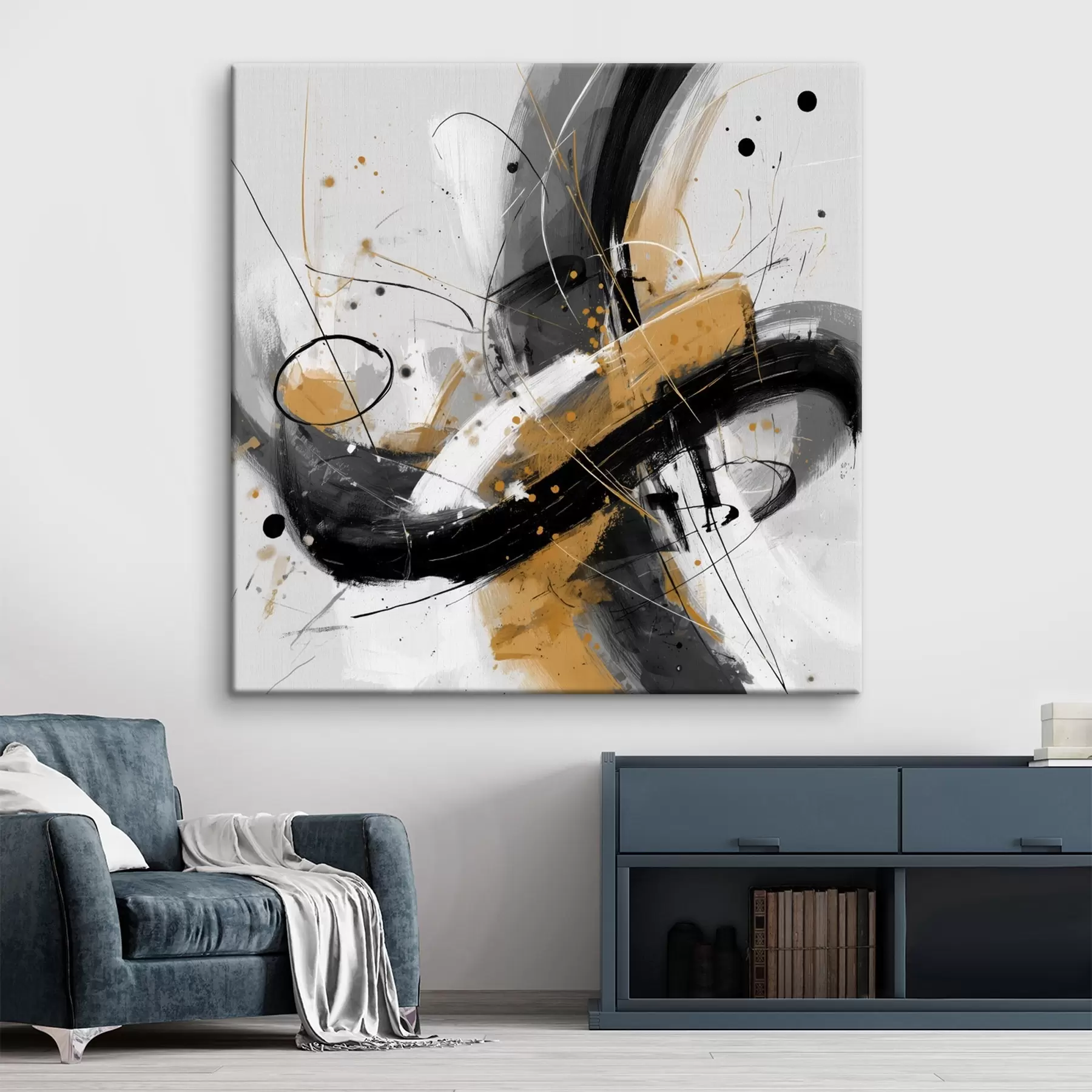 wall murals Graphic echo in modern abstraction style s45848