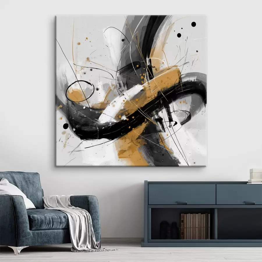wall murals Graphic echo in modern abstraction style s45848
