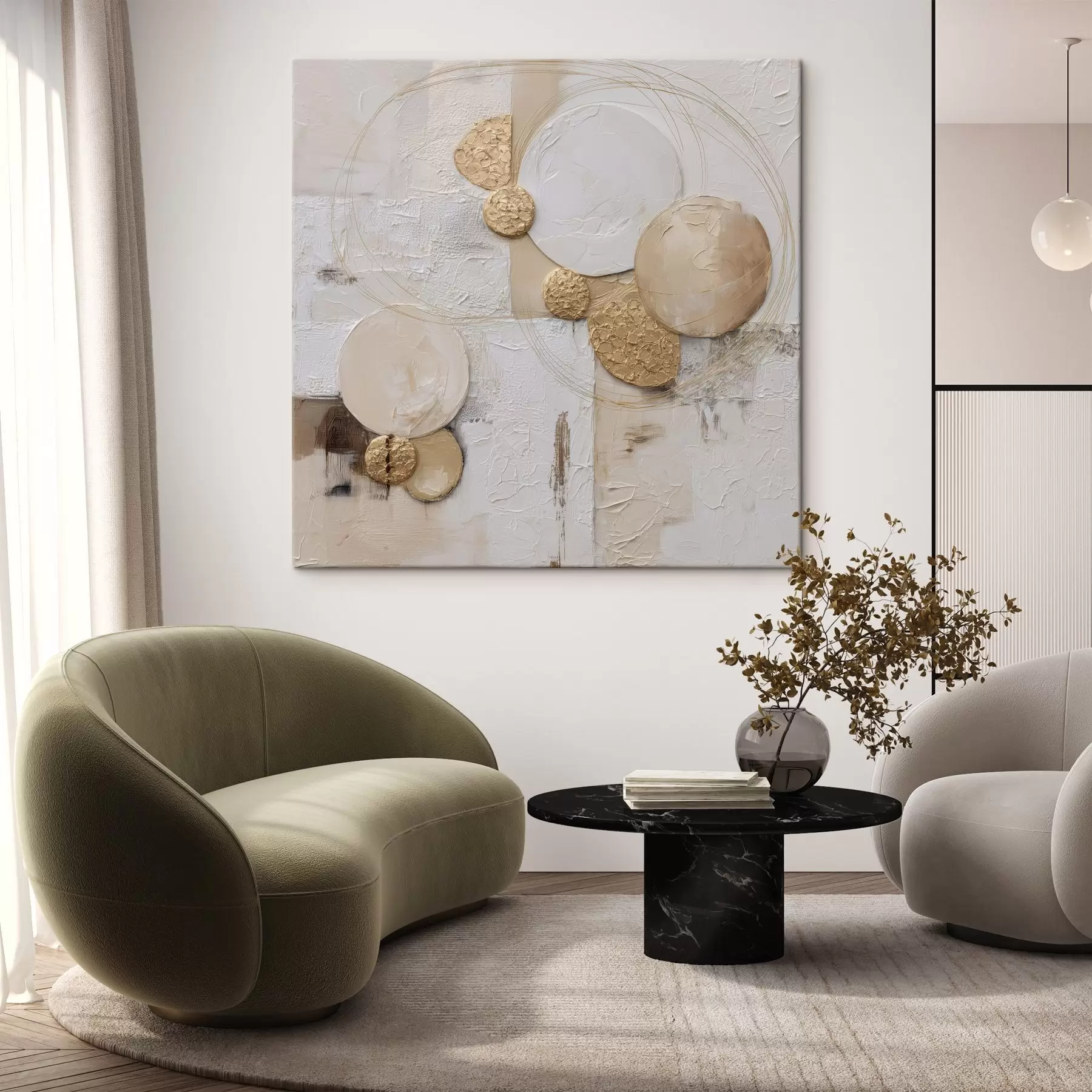 wall murals Abstraction in volumetric painting style s45852