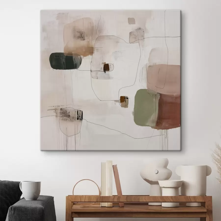 murales Minimalismo abstracto en tonos cálidos s45860