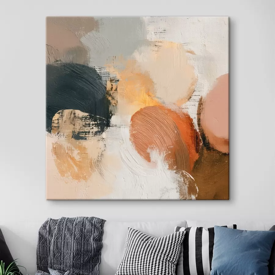 murales Abstracción texturizada con tonos beige y grises s45863