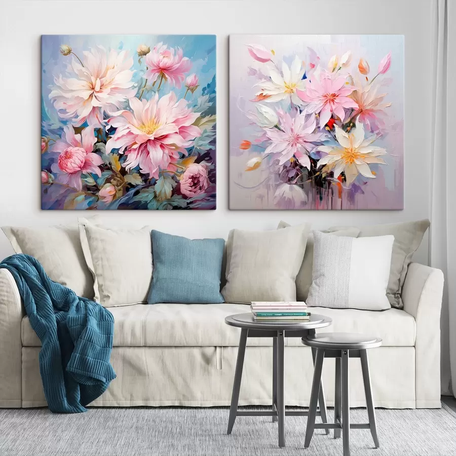 wall murals Pink peonies in watercolor style m00709