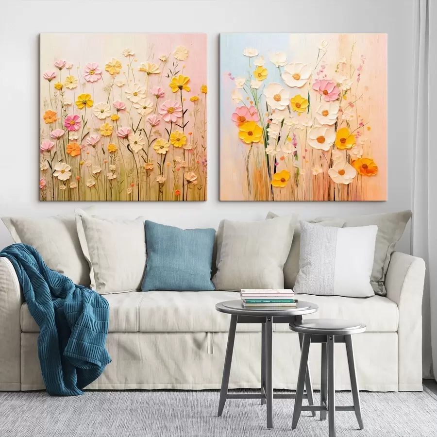 wall murals Meadow flowers in oil painting style m00710