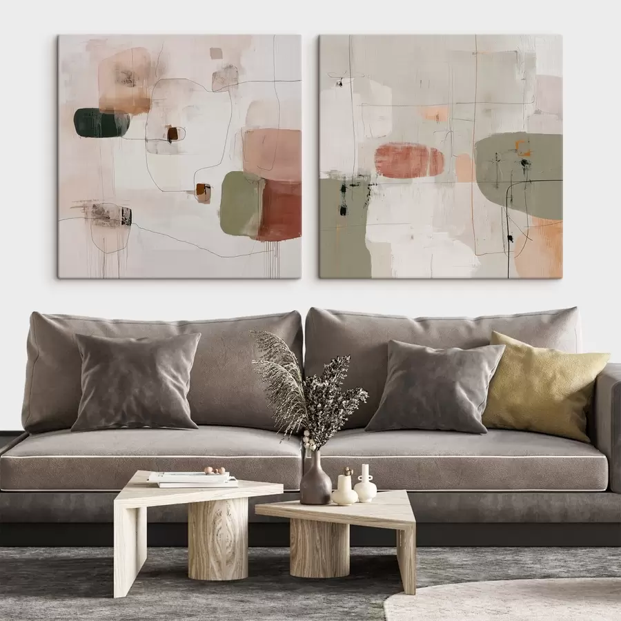 wall murals Pastel composition in neutral tones m00745