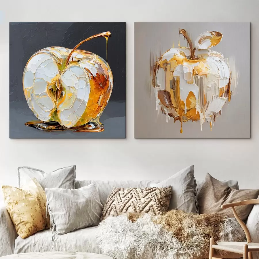 murales Abstracción con manzana en interpretación moderna m00746