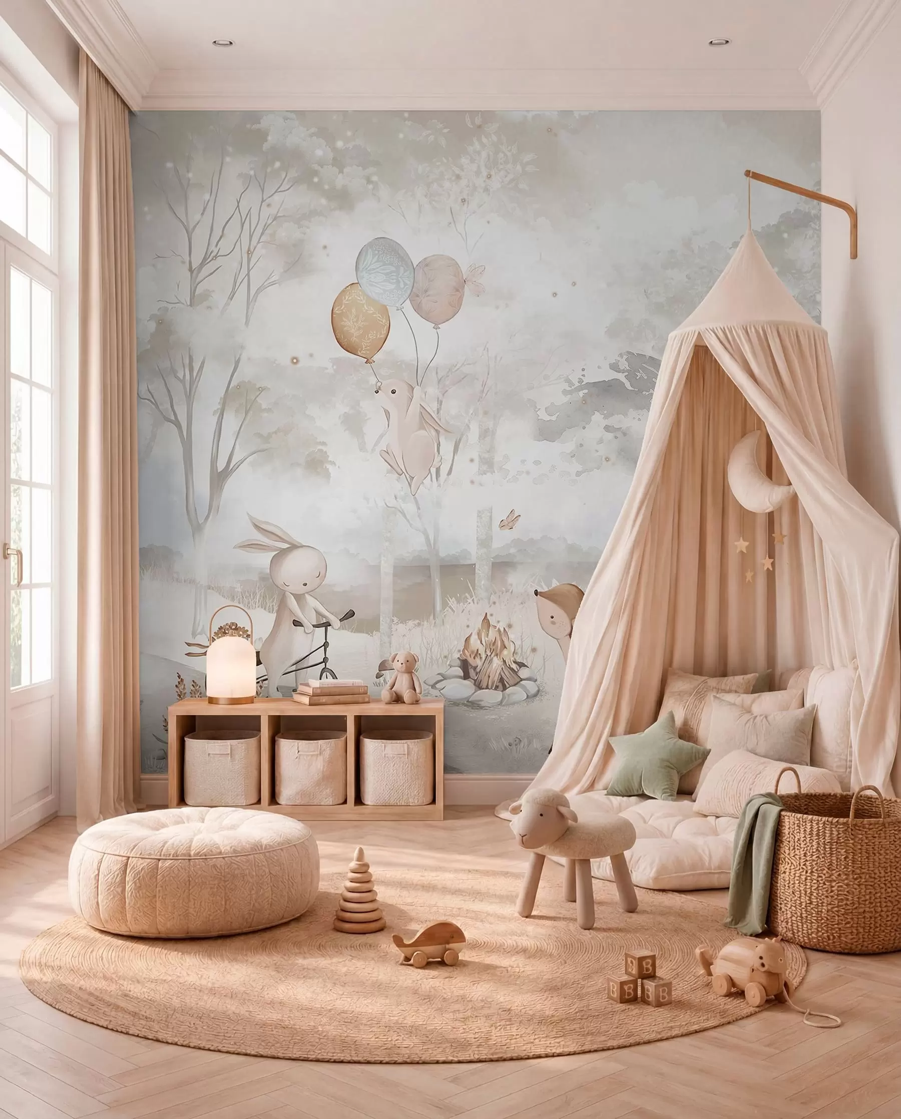 peintures murales Petit camp dans les bois w04671