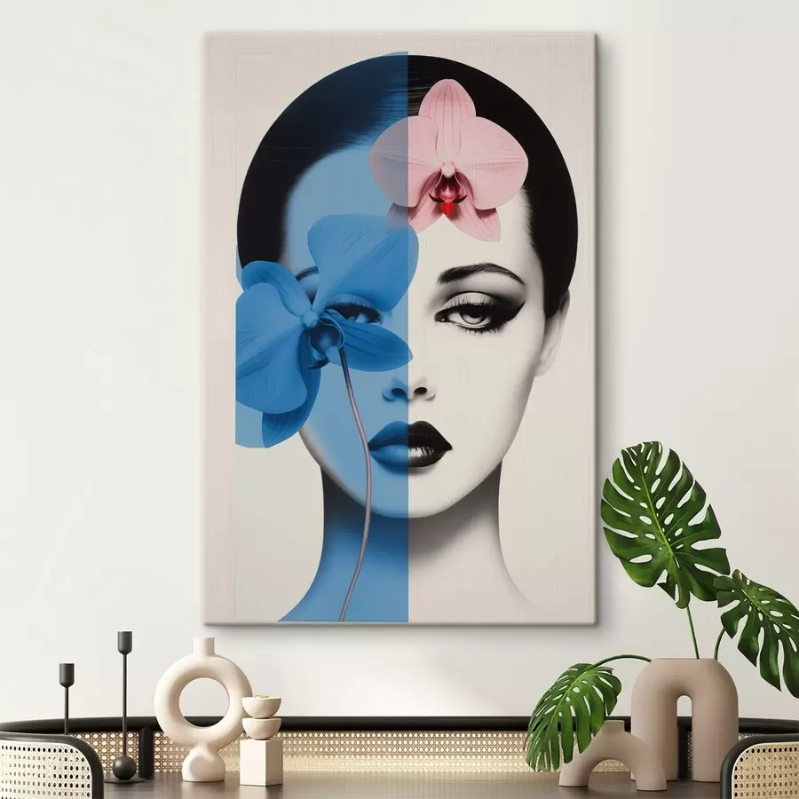 wall murals Abstract art portrait of a woman with orchids  s45924