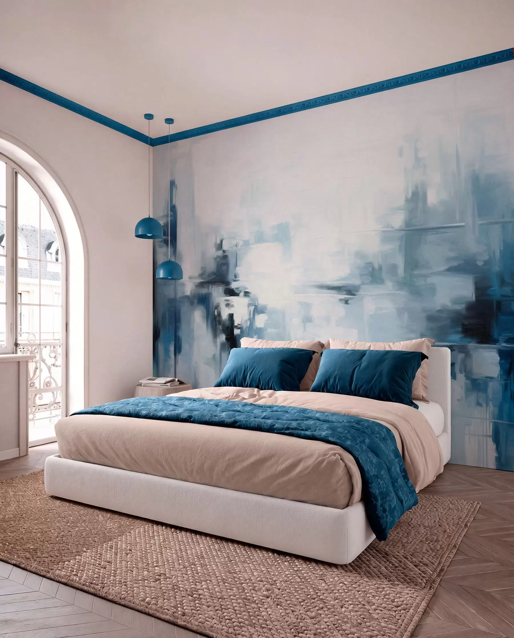 wall murals Blue Reflections in Paint w09422