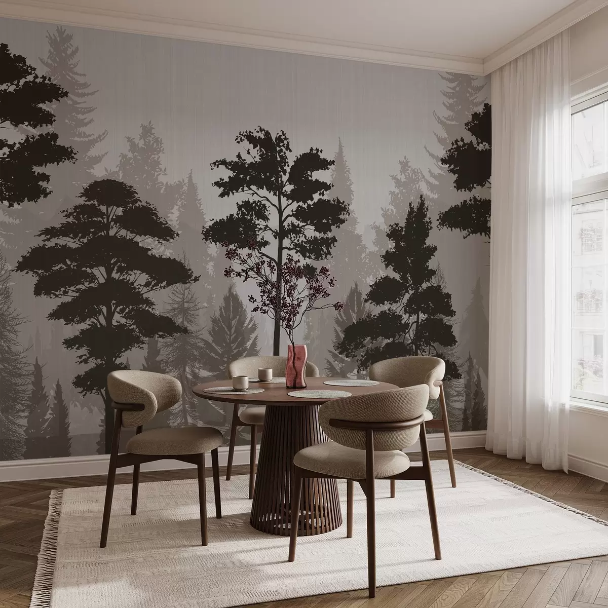 wall murals Misty Forest w04678