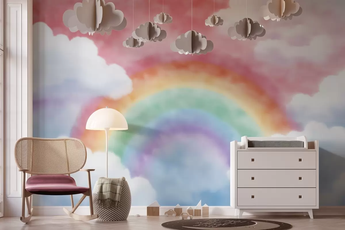 Wall Mural Photo Wallpaper Rainbow in Clouds w04644