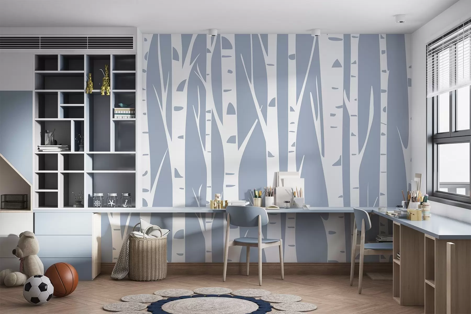 wall murals Birch forest w04658v1