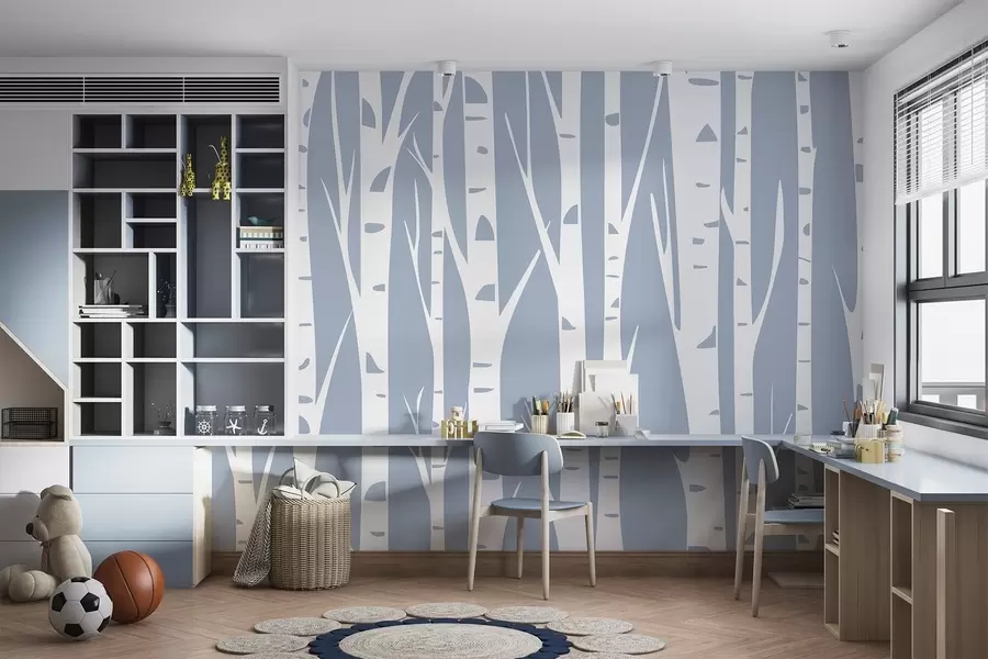 murales Bosque de abedules w04658v1