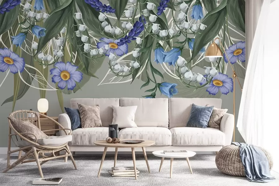 Wall Mural Photo Wallpaper Hanging flowers w04674