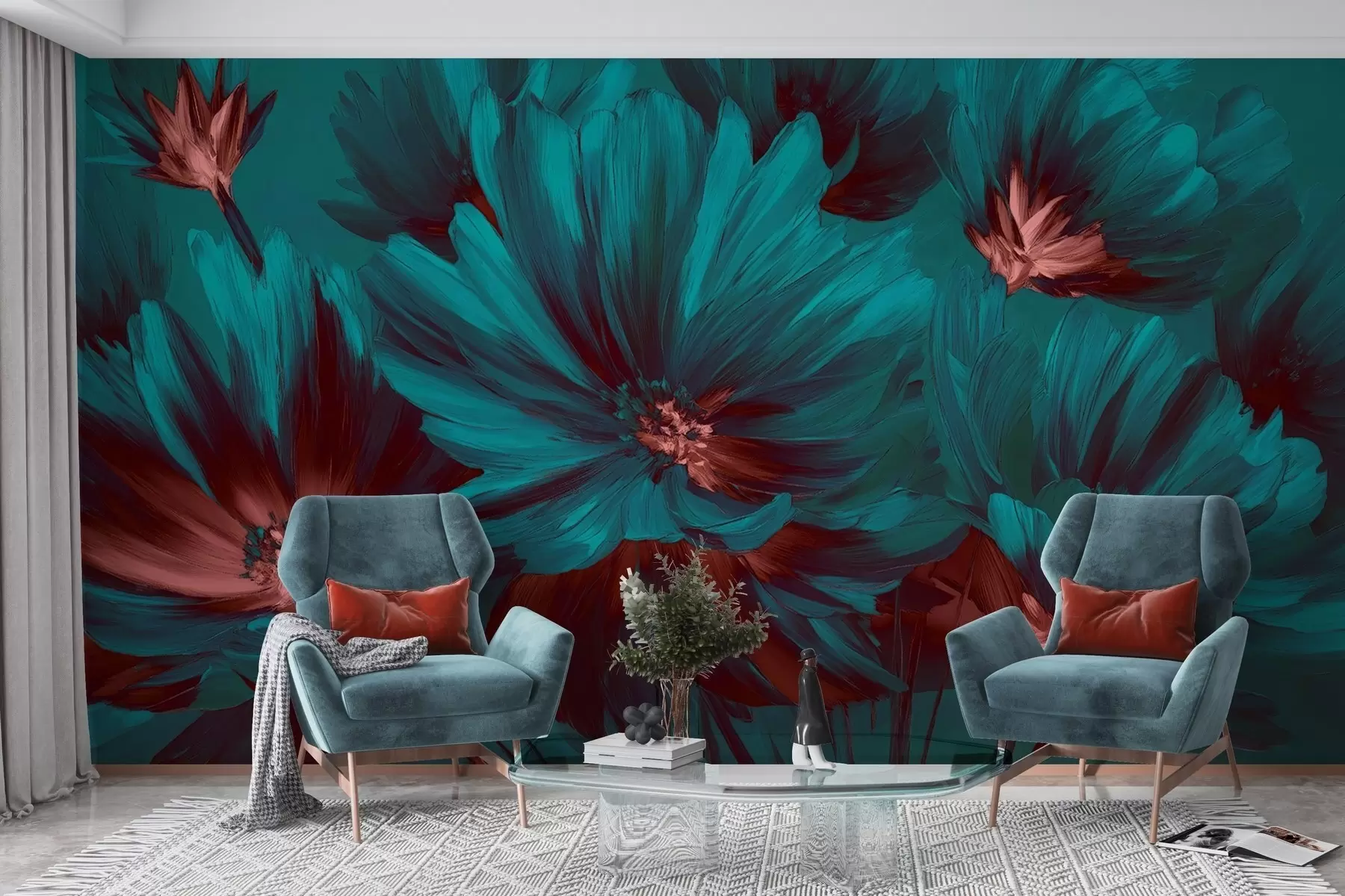 peintures murales Fleurs abstraites w04670v3