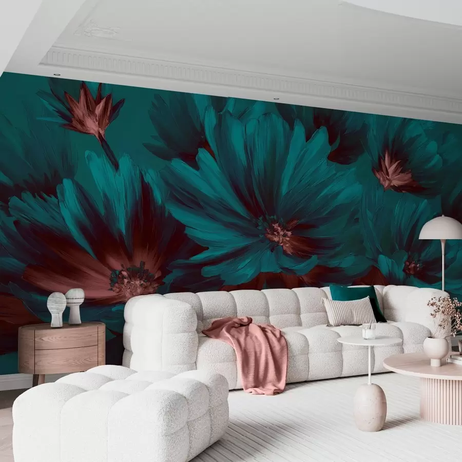 murales flores abstractas w04670v3