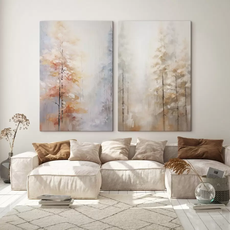 murales Pintura imitación bosque otoñal m00833