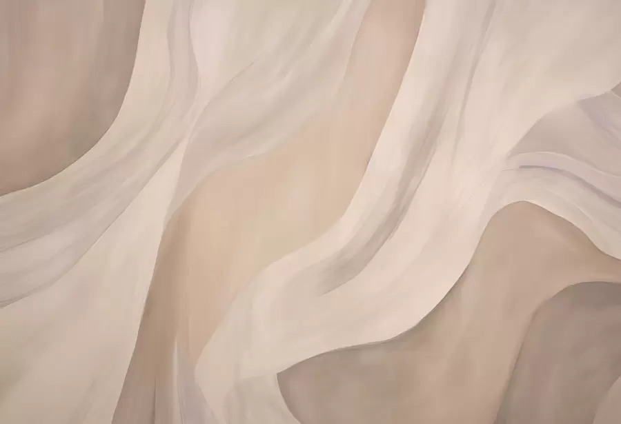 peintures murales Vagues soyeuses beige-rose, traits doux et fluides w04608