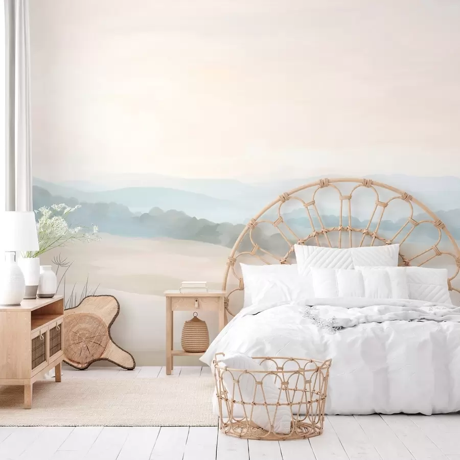 Wall Mural Photo Wallpaper light minimalist landscape in the style of painting w04624