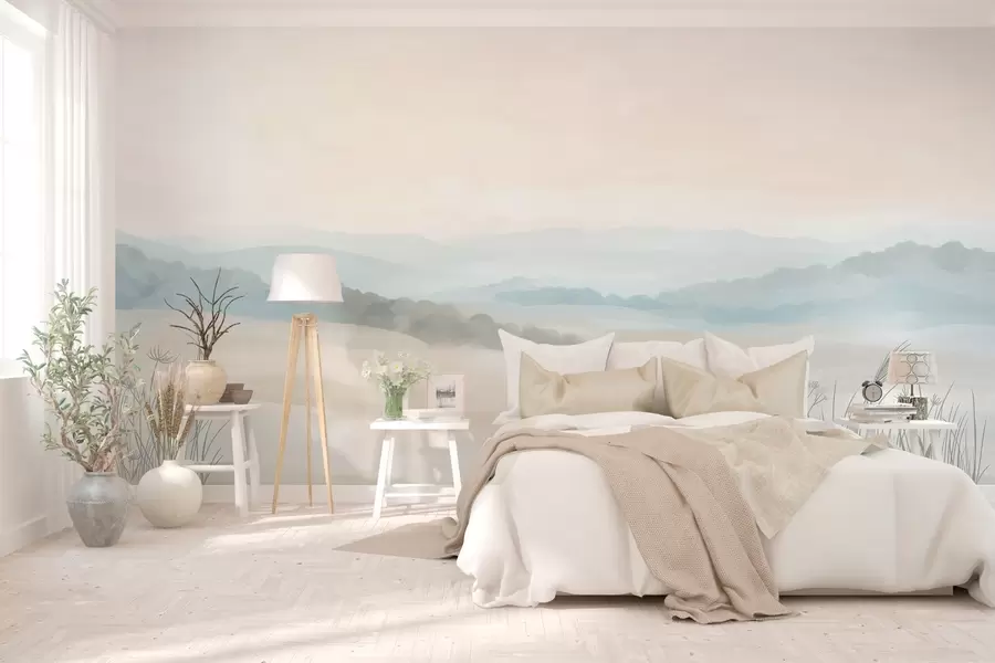 Wall Mural Photo Wallpaper light minimalist landscape in the style of painting w04624
