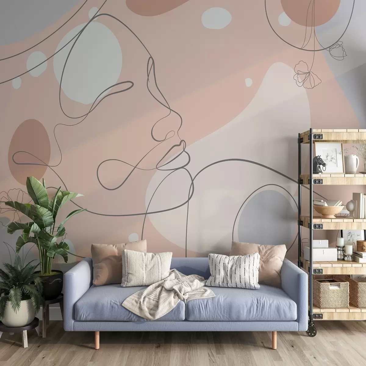 Wall Mural Photo Wallpaper Abstract with a girl's face w04701
