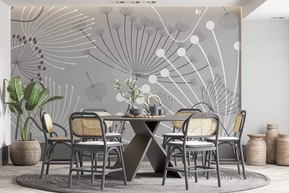 wall murals Abstract flowers w04702v3