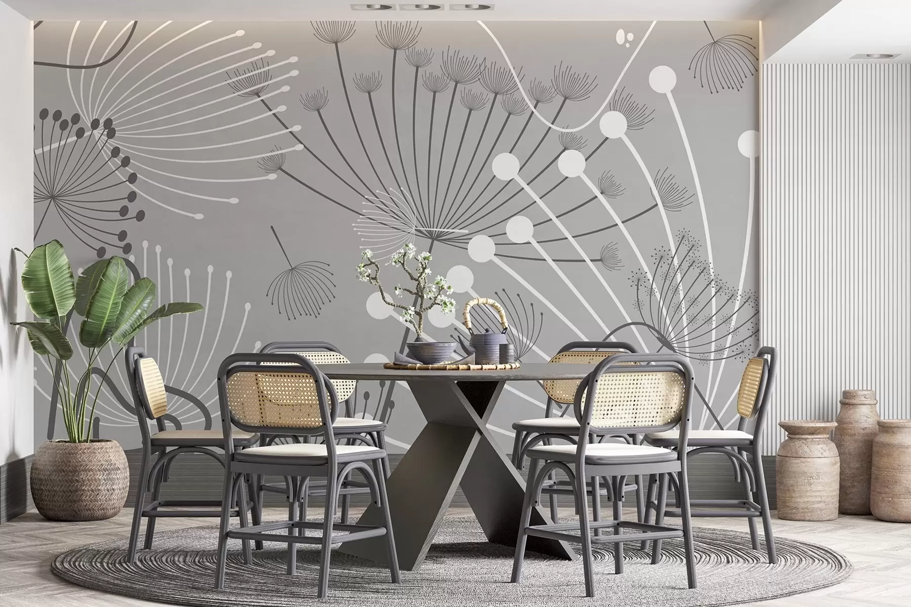 wall murals Abstract flowers w04702v3