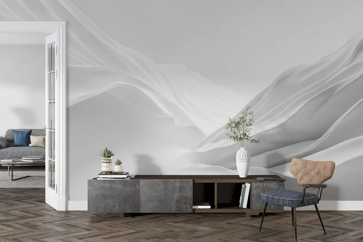 murales Cumbres montañosas grises en forma abstracta w09434
