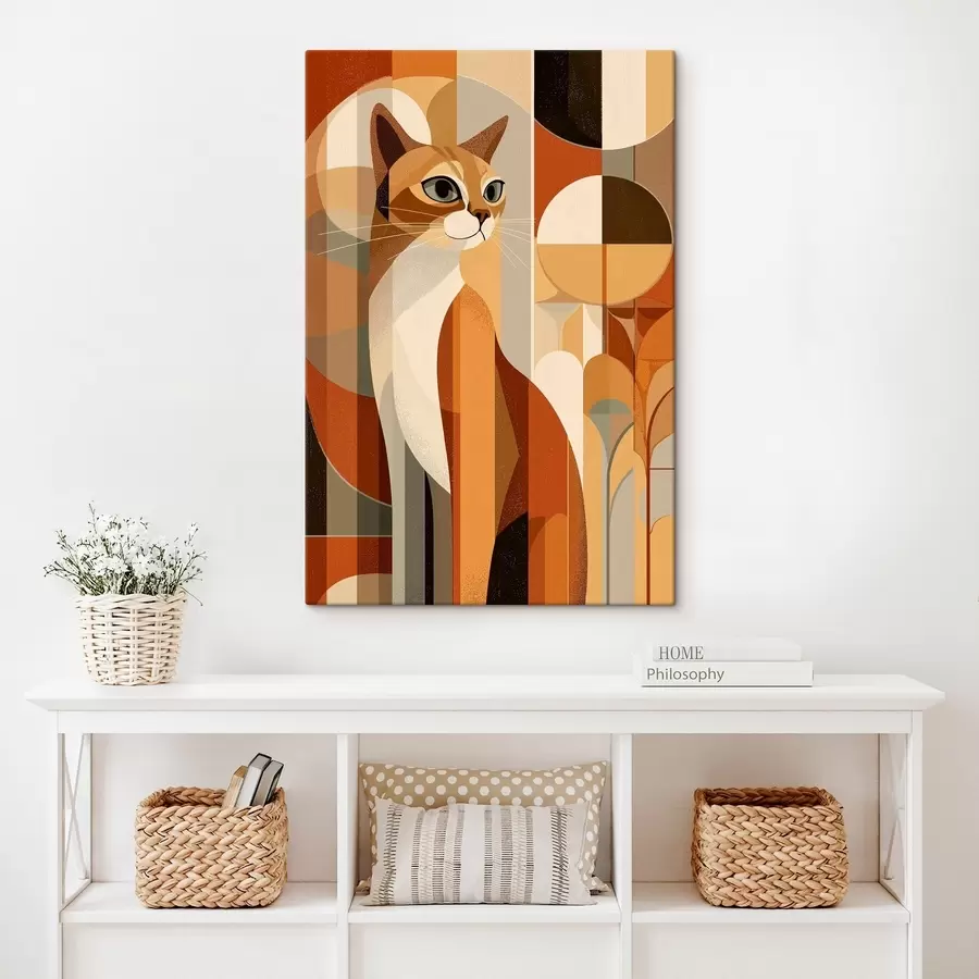 murales Gato geométrico s46208