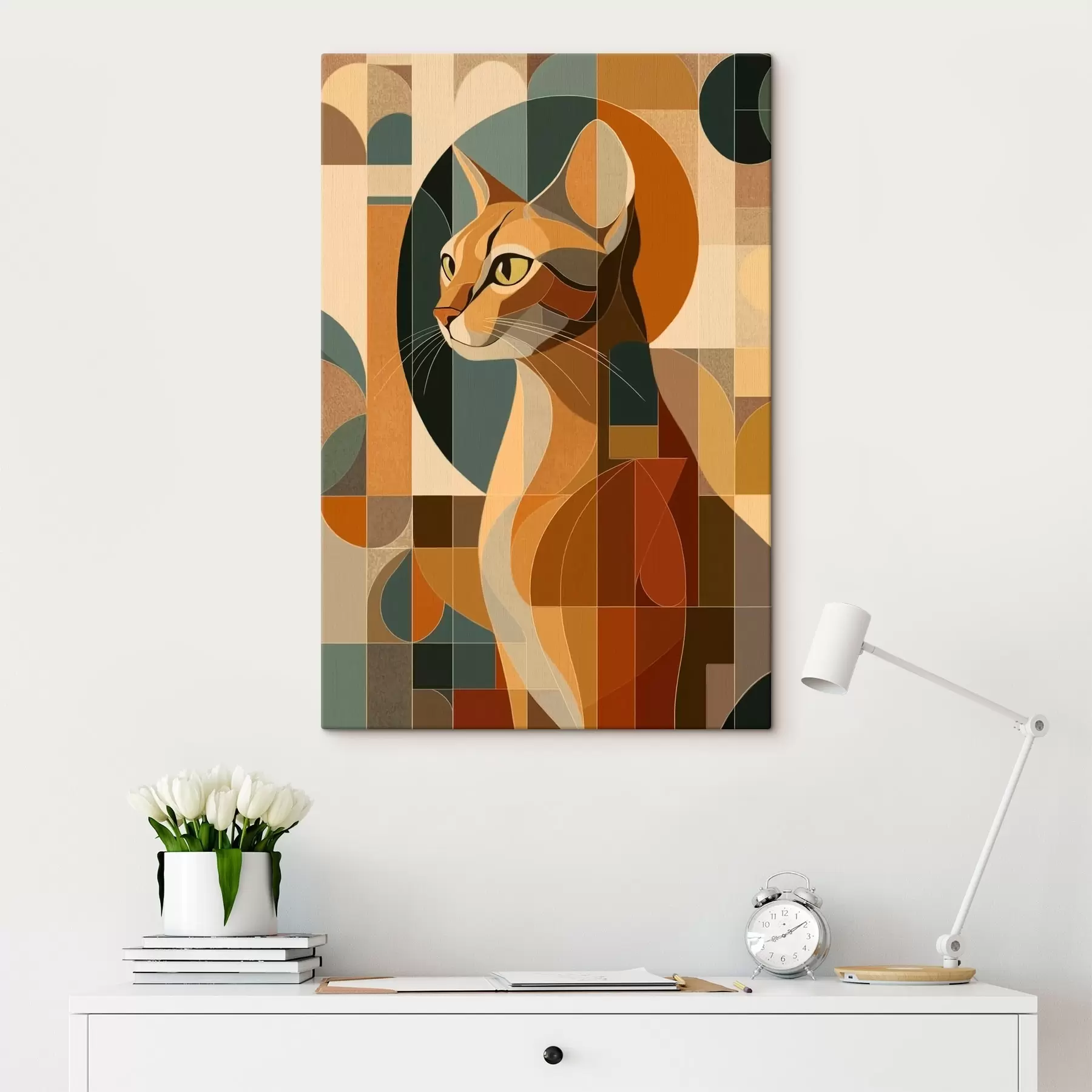murales gato abstracto s46209