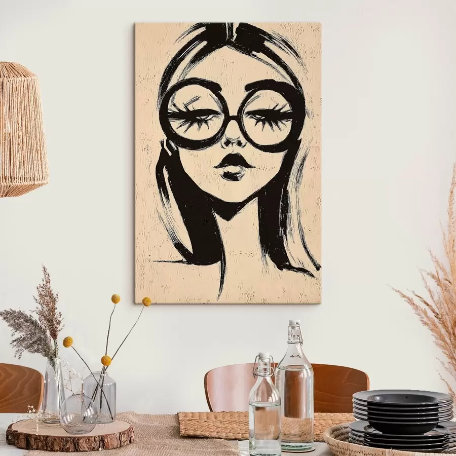 wall murals Girl with glasses s46244