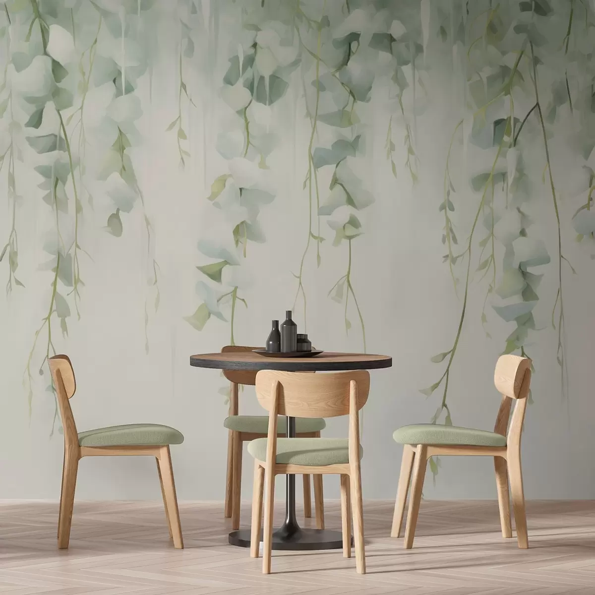 Wall Mural Photo Wallpaper Hanging branches with leaves w04722