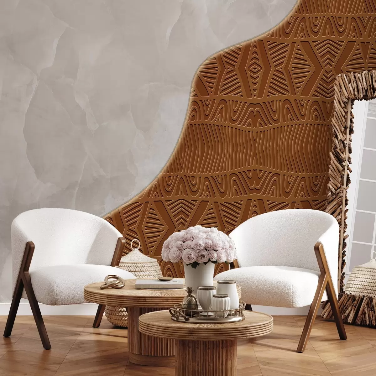 wall murals Ornament and concrete w04664