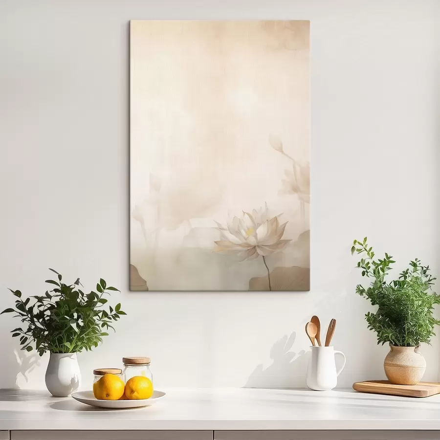 murales Flor de loto sobre fondo claro s46070