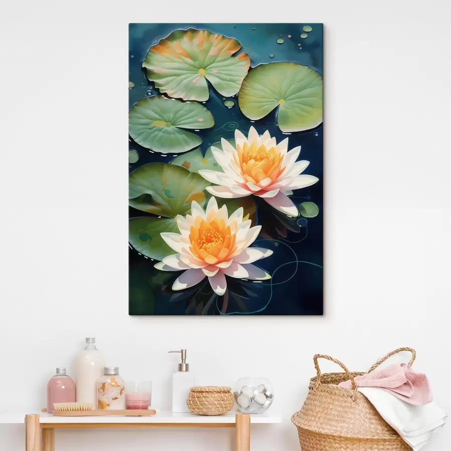murales Dos flores de loto s46084