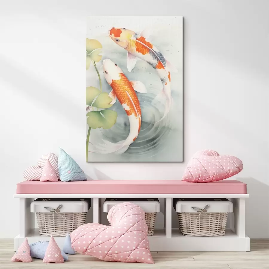 wall murals Two gorgeous fish in a pond s46086