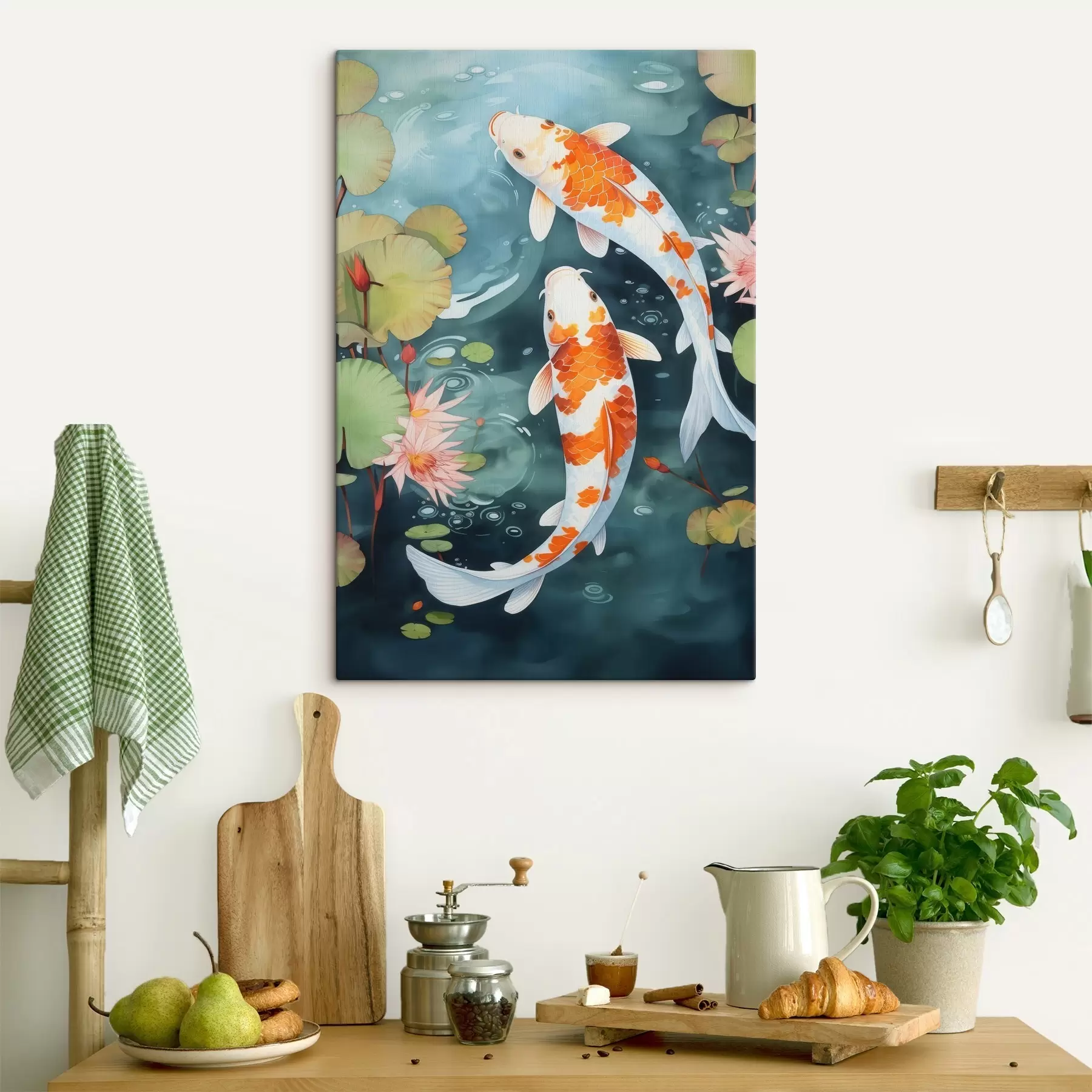 wall murals Fish in a pond s46087