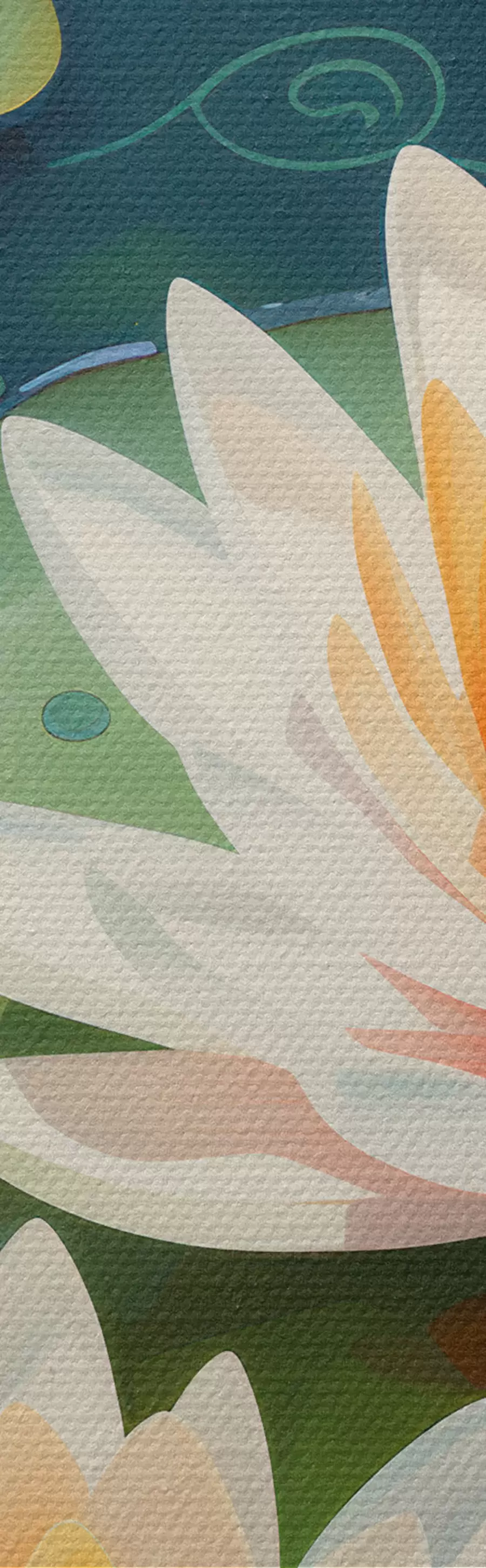 murales Peces en un estanque y flores de loto m00867