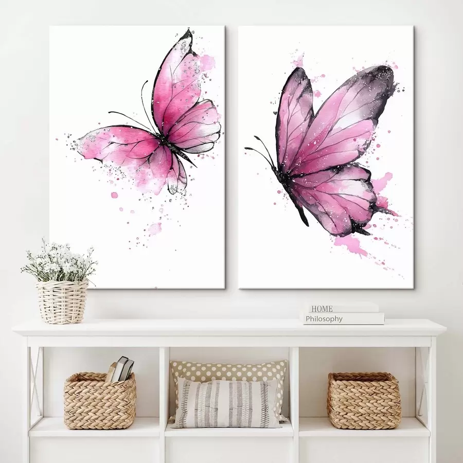 murales Hermosas mariposas pintadas con acuarela m00863