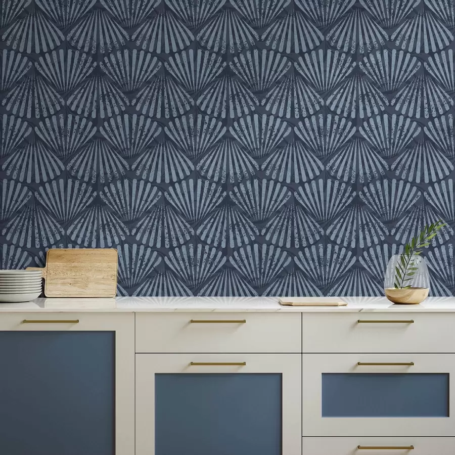 murales Rayos abstractos en tonos azules, motivo dinámico a00710