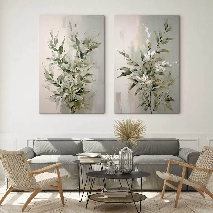 wall murals Abstract branches with leaves m00851