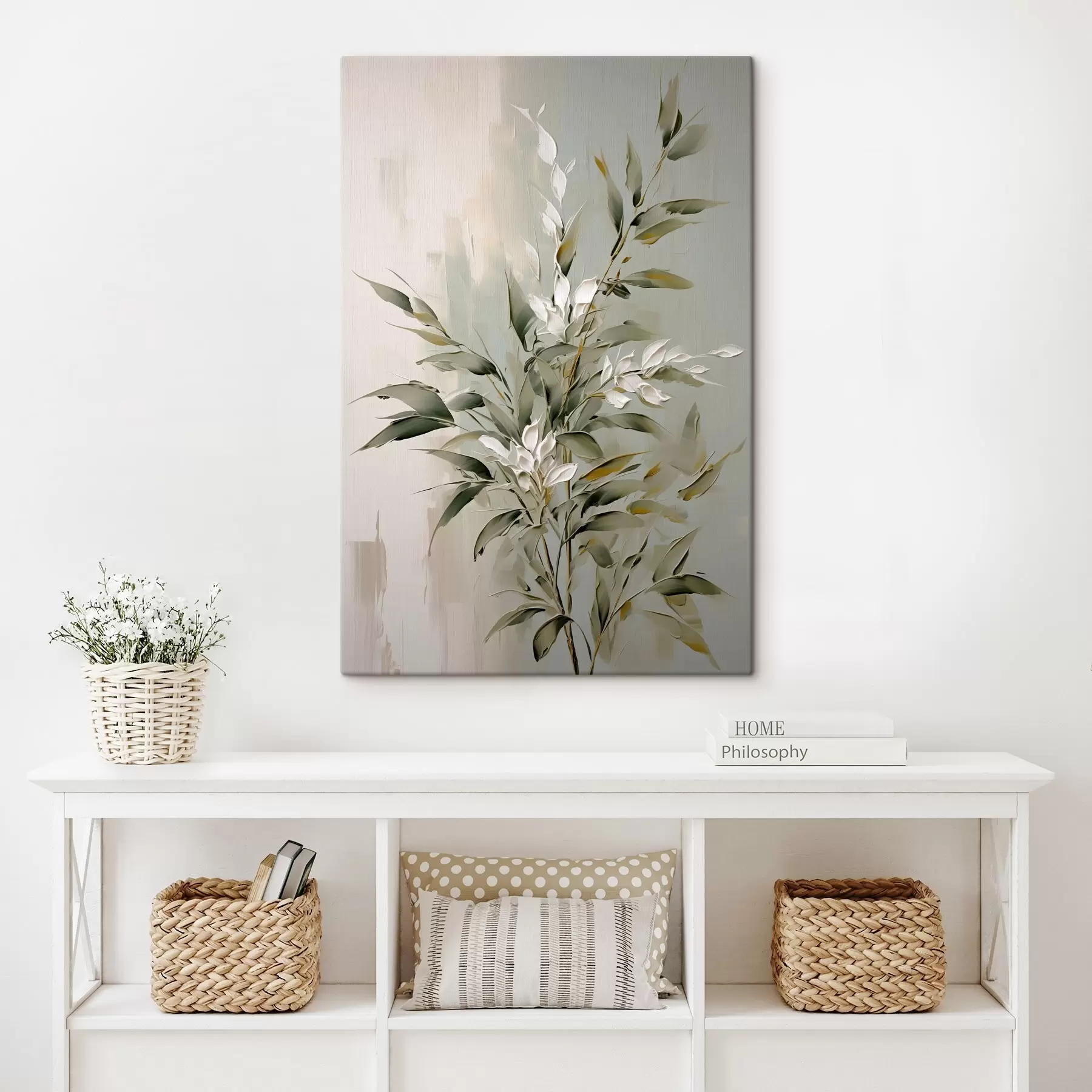 wall murals Abstract branch with leaves s46135