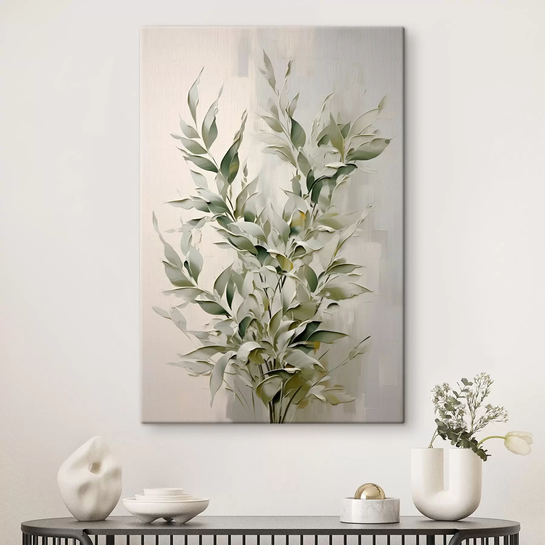 wall murals Abstract branch with leaves s46136