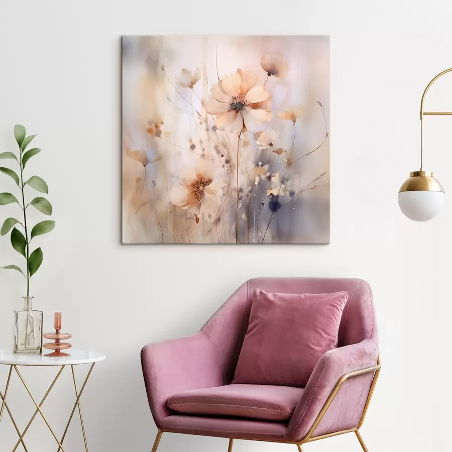 wall murals Delicate abstract wildflowers s46139