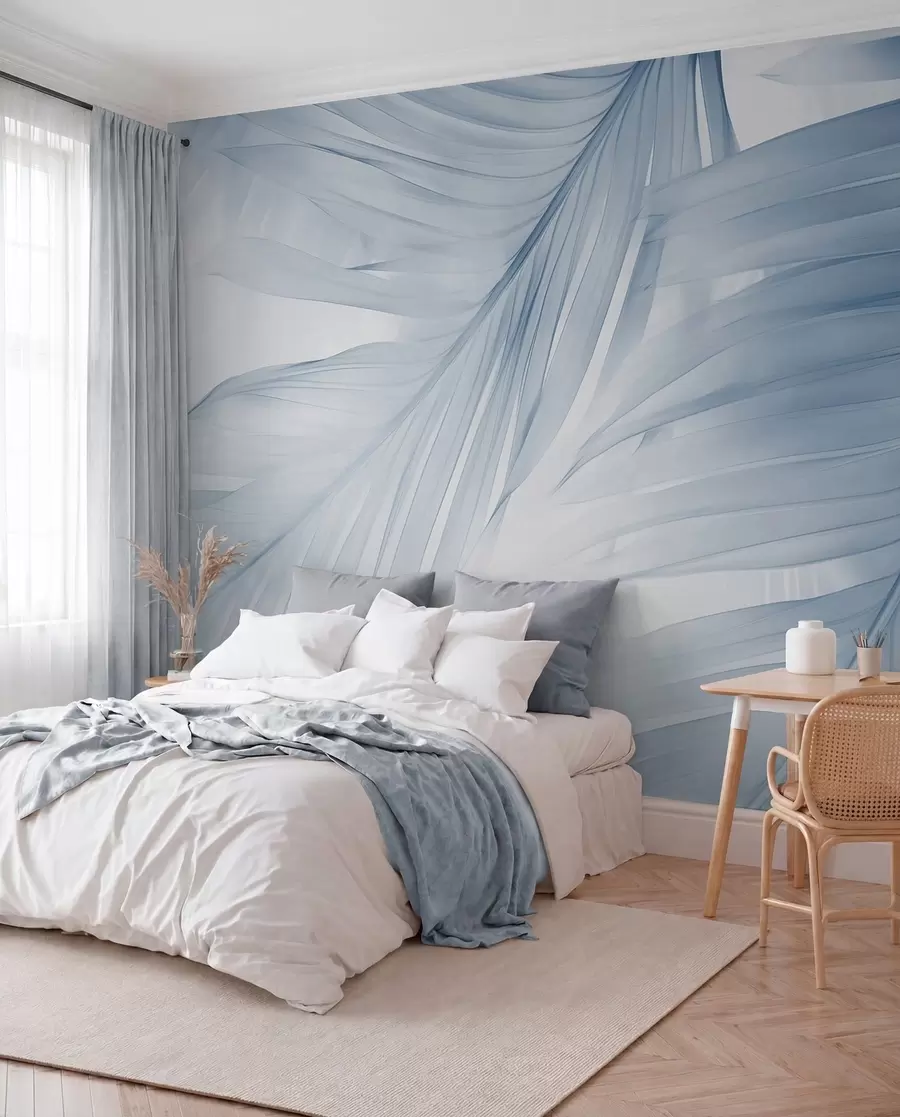 peintures murales Feuilles de fougère dans les tons bleus w04727v1